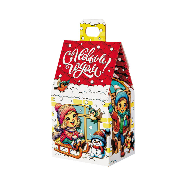 Детский сладкий новогодний подарок «Домик». Фото 1